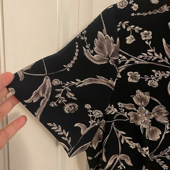 Norton‎ McNaughton Woman’s S  Shift Dress Multicolor Black Floral Maxi belted - Picture 7 of 13